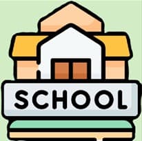 School building illustration